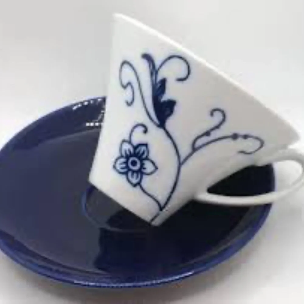 Brand new Vintage Crate & Barrel Camille Cup & Saucer set of 2 made in Portugal